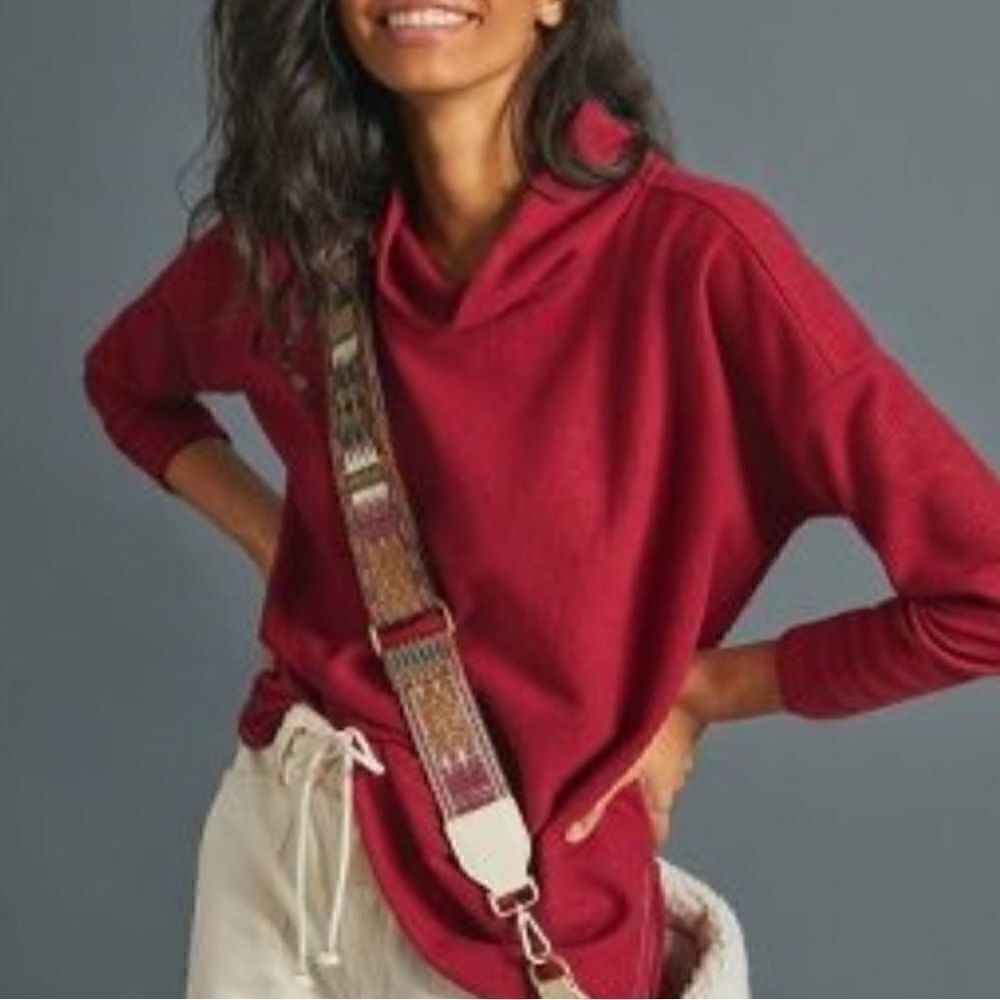 Anthropologie Raspberry Red Theresa Tunic Top Sweater Women’s XS